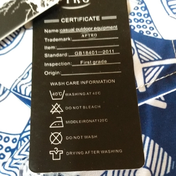 APTRO Mens Short Sleeve Button Up Shirt Blue White Abstract Print Size S - Picture 12 of 16